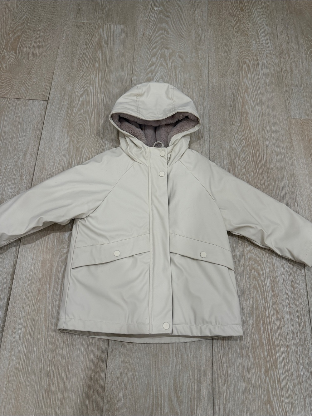 Zara Kids Hooded Winter and Water Resistant Jacket - Cream